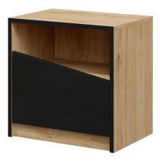 Nachttisch Atson – Schwarz/Eiche