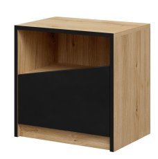 Nachttisch I Atson – Schwarz/Eiche