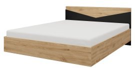 Bett Atson 160x200 cm – Schwarz/Eiche