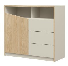 Kommode Atson – grau-beige/Eiche