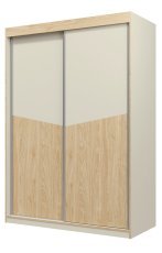 Kleiderschrank Atson 150 cm – Grau‑Beige/Eiche