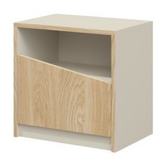 Nachttisch Atson – grau‑beige/Eiche