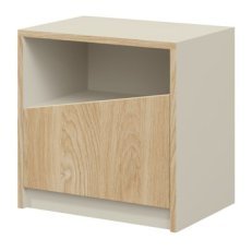 Nachttisch I Atson – grau-beige/Eiche