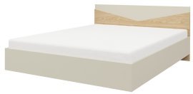 Bett Atson 160x200 cm – grau-beige/Eiche