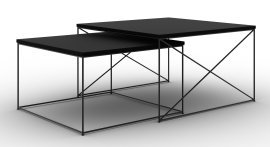 Set aus zwei Couchtischen Licco – Schwarz/Schwarz