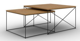 Set aus zwei Couchtischen Licco – Schwarz/Eiche Lancelot