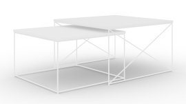 Set aus zwei Couchtischen Licco – Weiß/Weiß matt