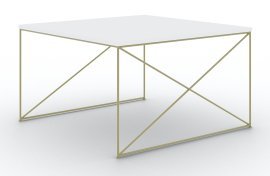 Couchtisch Nelia – Gold/Weiß Hochglanz