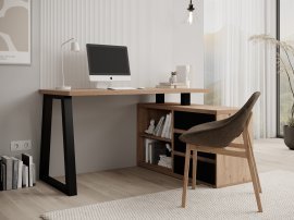 Eckschreibtisch Iwo II – Artisan/Schwarz