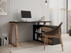 Eckschreibtisch Iwo II – Graphit/Artisan