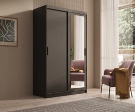 Kleiderschrank Hailey – 120 cm – schwarz