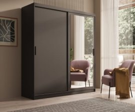 Kleiderschrank Hailey – 180 cm – schwarz