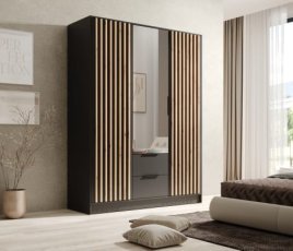 Kleiderschrank Neri – 150 cm – schwarz