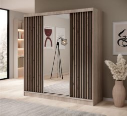 Kleiderschrank Ida – 200 cm – Sonoma Eiche/Schwarz