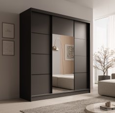 Kleiderschrank Keri – 200 cm – Schwarz