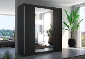 Kleiderschrank Perqs – 200 cm – Schwarz