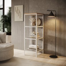 Regal Reli – weiß/Lancelot-Eiche