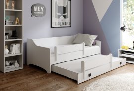 Kinderbett mit Zusatzbett Naomi II – 80x160 cm – schwarzer Griff