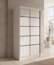 Kleiderschrank mit Schiebetüren Verto – 100 cm – Weiß