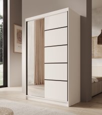 Kleiderschrank mit Schiebetüren Castello – 120 cm – Weiß