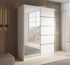Kleiderschrank mit Schiebetüren Cardi – 150 cm – Weiß