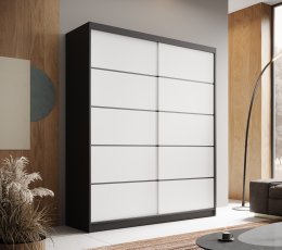 Kleiderschrank mit Schiebetüren Hannah – 180 cm – Schwarz/Weiß