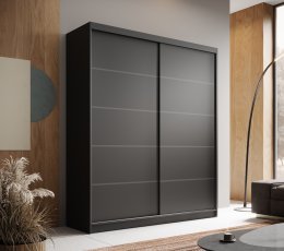 Kleiderschrank mit Schiebetüren Hannah – 180 cm – schwarz