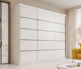 Kleiderschrank mit Schiebetüren Andy – 250 cm – Weiß