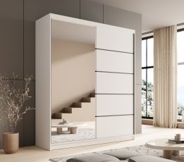 Kleiderschrank mit Schiebetüren Nico – 180 cm – Weiß