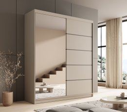 Kleiderschrank mit Schiebetüren Nico – 180 cm – Kaschmir