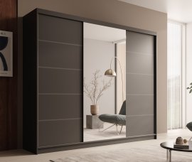 Kleiderschrank mit Schiebetüren Etna – 250 cm – Schwarz