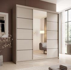 Kleiderschrank mit Schiebetüren Sonic 200 cm – Kaschmir