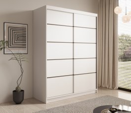 Kleiderschrank mit Schiebetüren Calma 150 cm – Weiß