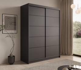 Kleiderschrank mit Schiebetüren Calma 150 cm – Schwarz