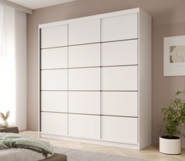 Kleiderschrank mit Schiebetüren Greta 200 cm – Weiß