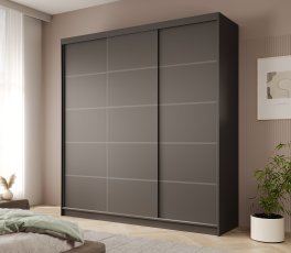 Kleiderschrank mit Schiebetüren Greta 200 cm – schwarz