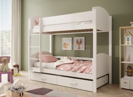 Etagenbett Jori – 80x180 cm – weiß