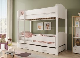 Etagenbett Jori mit Rausfallschutz – 80x180 cm – Weiß