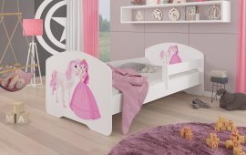 Kinderbett mit Rausfallschutz Pepe Prinzessin und Pferd – 80x160 cm