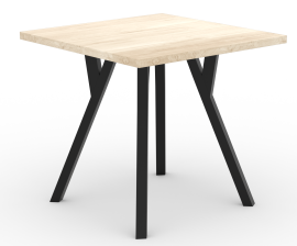 Esstisch Rodos 84 – Eiche Sonoma, schwarze Beine
