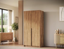 Kleiderschrank Bregma II 100 cm – Artisan-Eiche/schwarze Griffe