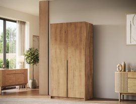 Kleiderschrank Bregma II 100 cm – Artisan-Eiche/goldene Griffe