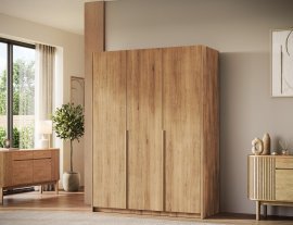Kleiderschrank Bregma III 150 cm – Artisan-Eiche/goldene Griffe