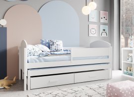 Kinderbett Olen mit Zusatzbett – 90 x 200 cm – Weiß
