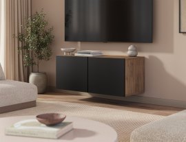 TV-Lowboard Lila zur Wandmontage – Artisan-Eiche/Schwarz