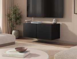 TV-Wandkommode Lila – Schwarz