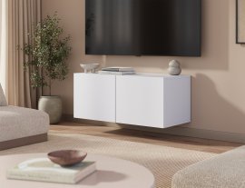 TV-Wandkommode Lila – Weiß