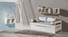 Holzbett mit Schublade 90x200 cm