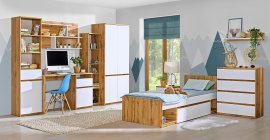 Jugendzimmer Arca - weiß/Eiche