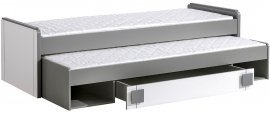 Bett Gumi G16 mit zusätzlicher Liege - Weiß/Anthrazit - 80x200 cm